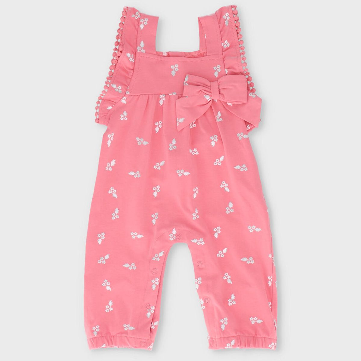 LIMONADA - Enterito recién nacida flores bordadas coral Limonada