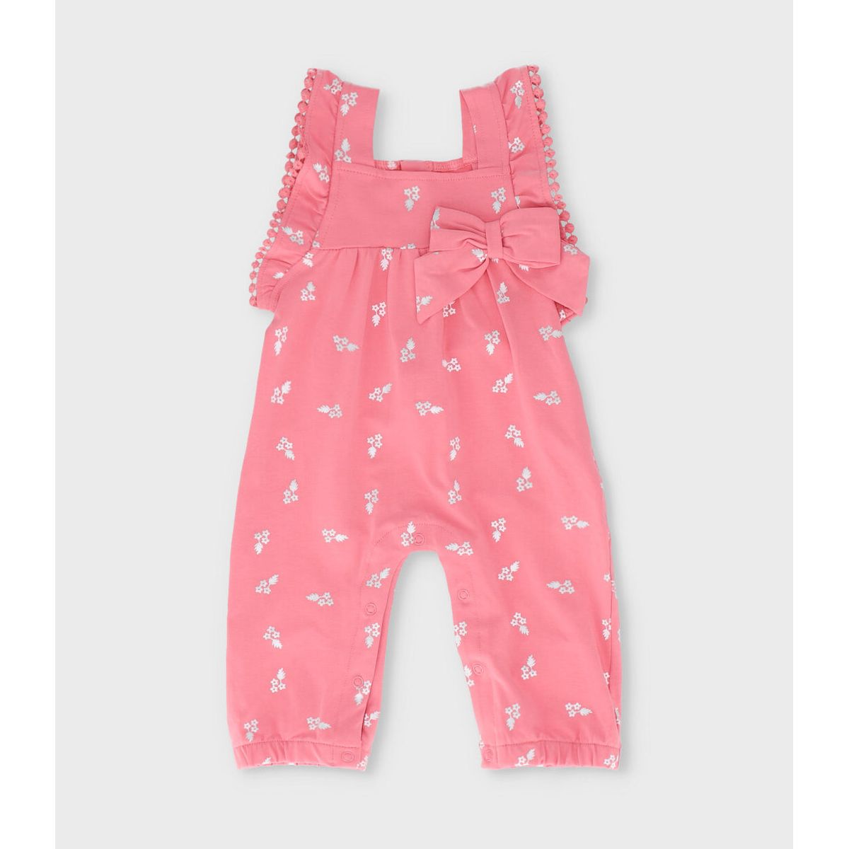 LIMONADA - Enterito recién nacida flores bordadas coral Limonada