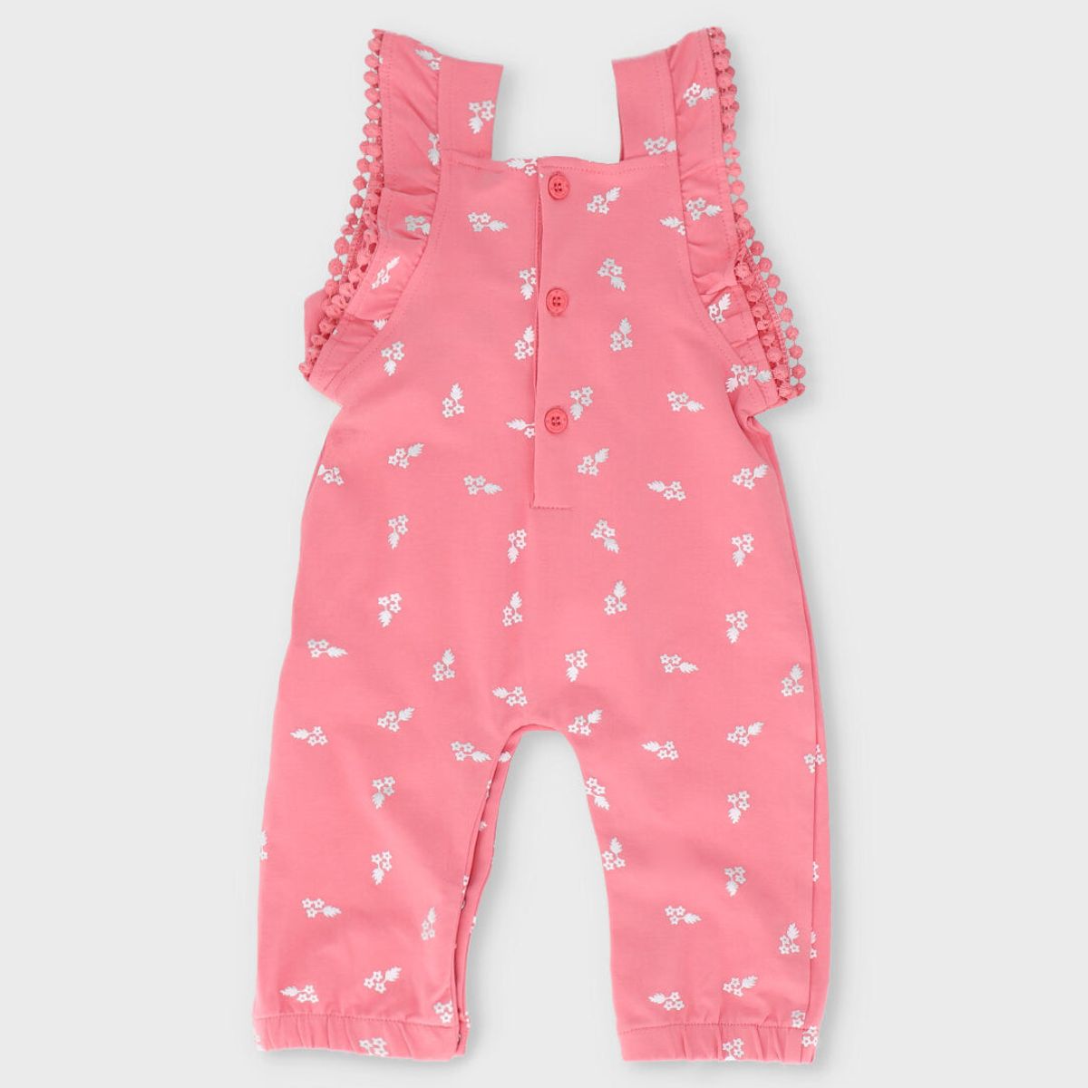 LIMONADA - Enterito recién nacida flores bordadas coral Limonada