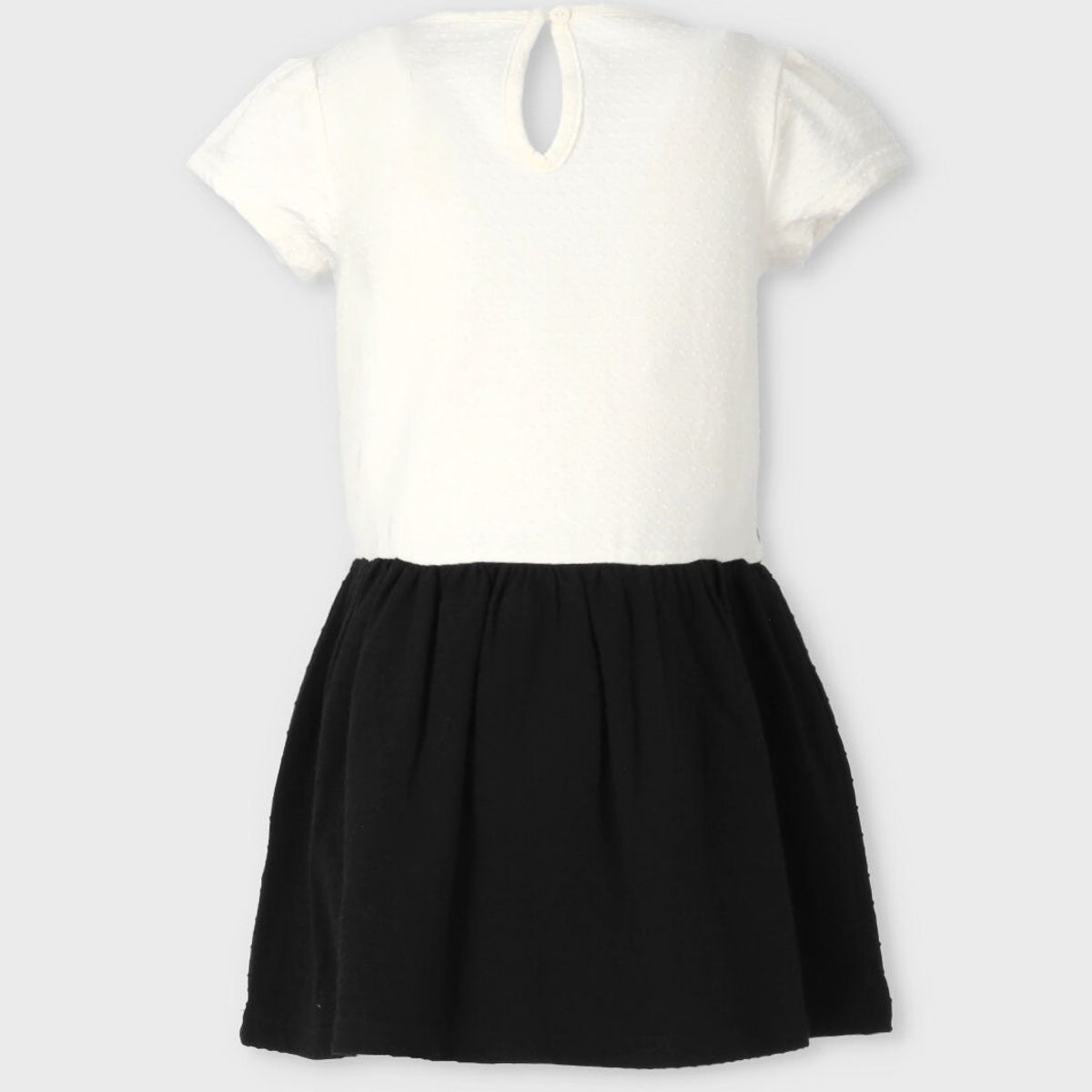 LIMONADA - Vestido niña con puntos y estampado negro Limonada