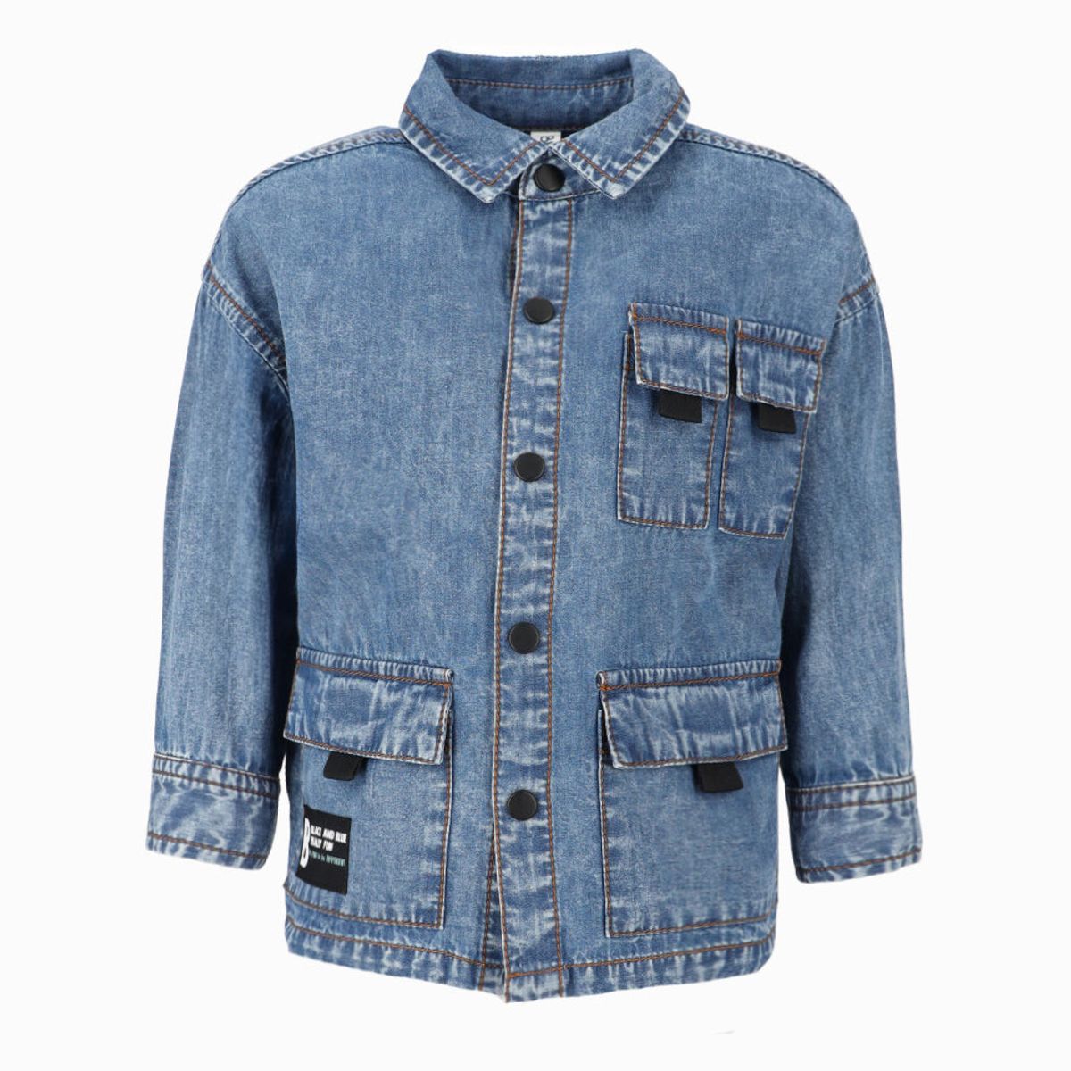 BLACK AND BLUE - Camisa manga larga bebé básica azul Black and Blue