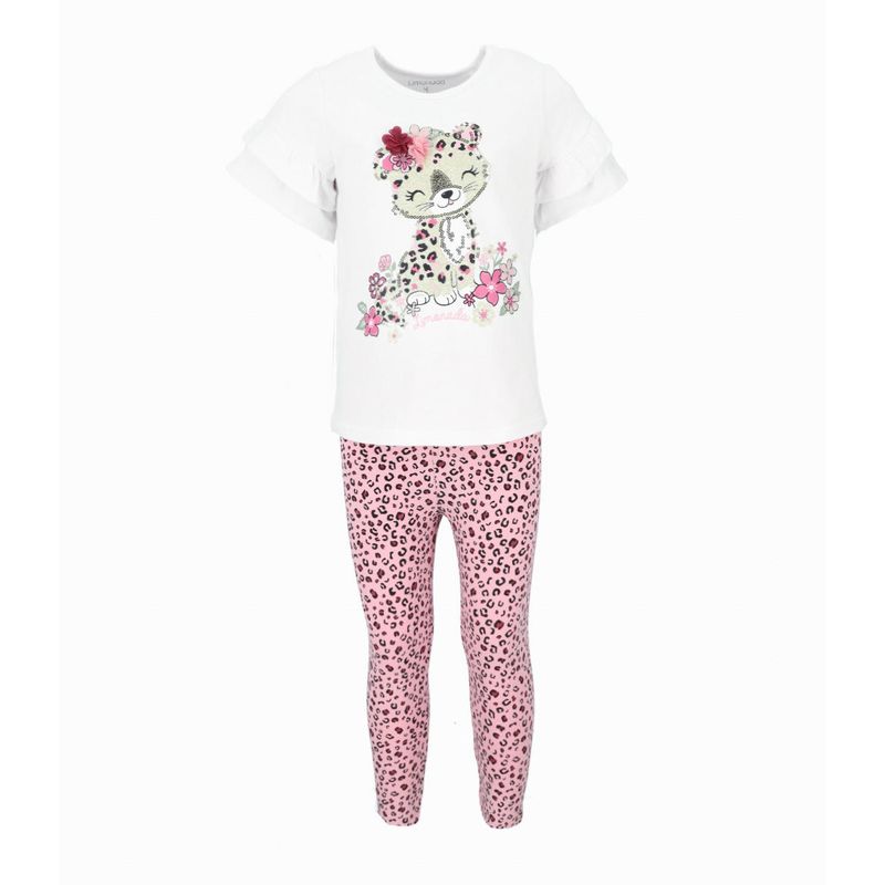 LIMONADA - Conjunto niña animal print blanco Limonada