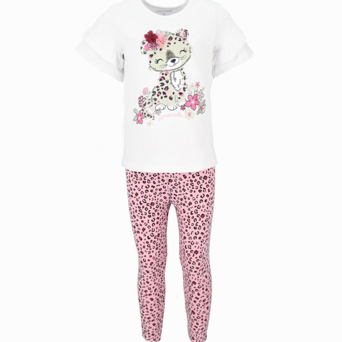 LIMONADA - Conjunto niña animal print blanco Limonada