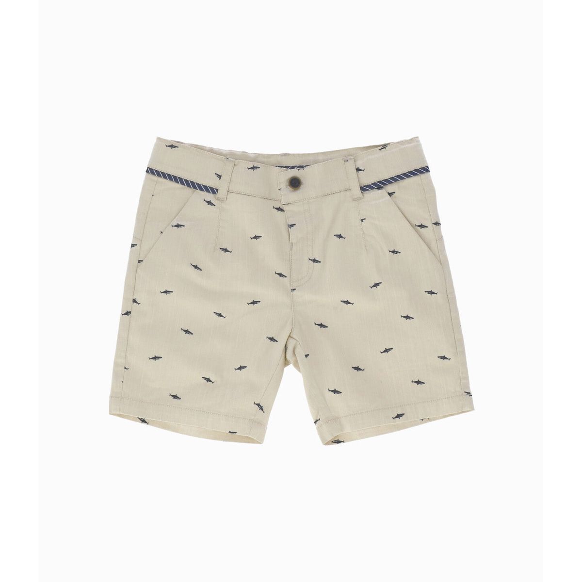BLACK AND BLUE - Bermuda niño con tiburones beige Black and Blue