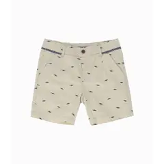 BLACK AND BLUE - Bermuda niño con tiburones beige
