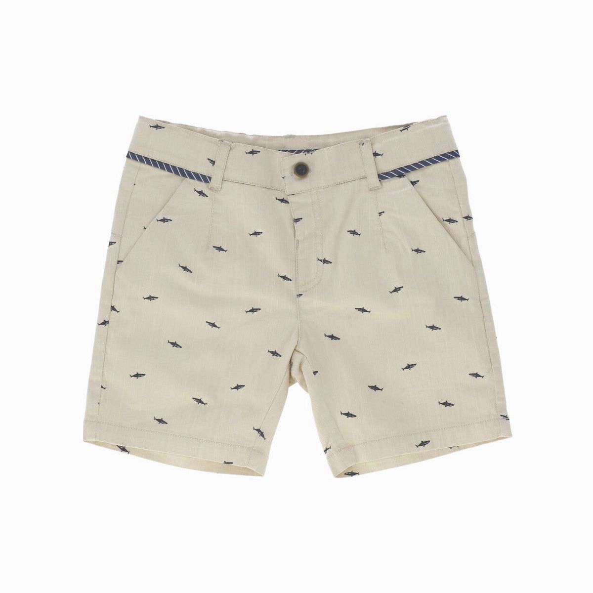 BLACK AND BLUE - Bermuda niño con tiburones beige Black and Blue