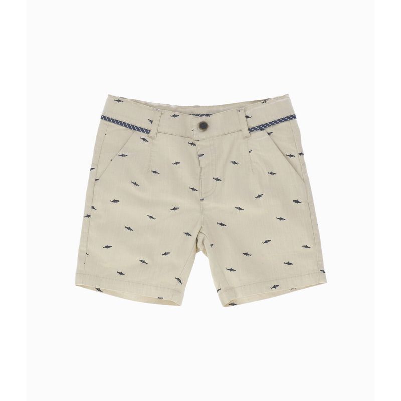 BLACK AND BLUE - Bermuda niño con tiburones beige Black and Blue