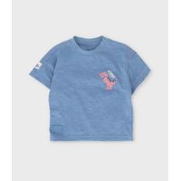 Polera manga corta bebé con diseño azul