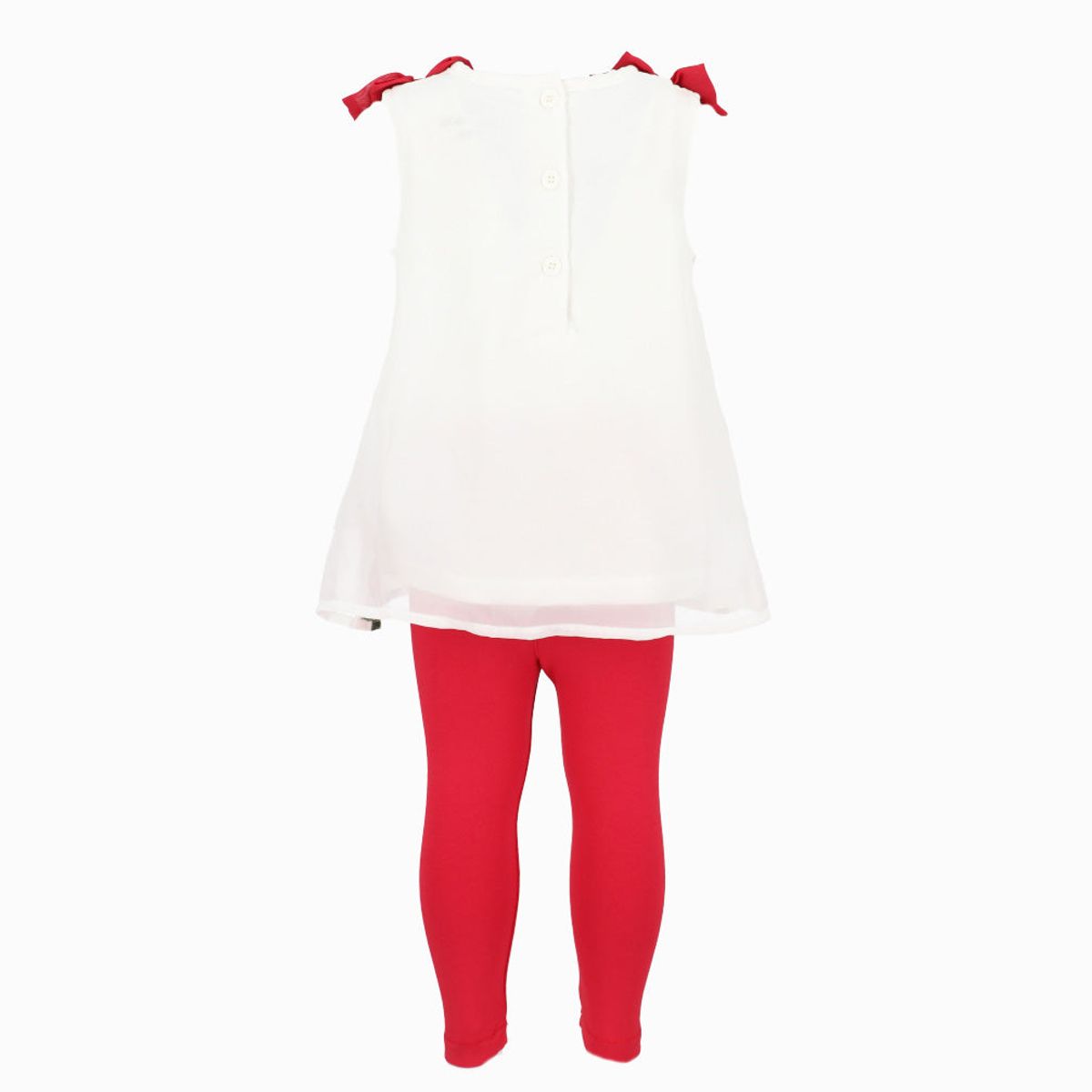 LIMONADA - Conjunto bebé de vestido y calzas rojo Limonada