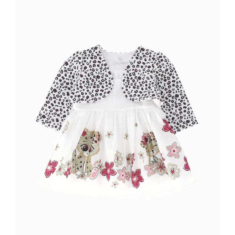 LIMONADA - Vestido recién nacida con leopardo blanco Limonada