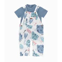 BLACK AND BLUE - Conjunto recién nacido con tigres azul