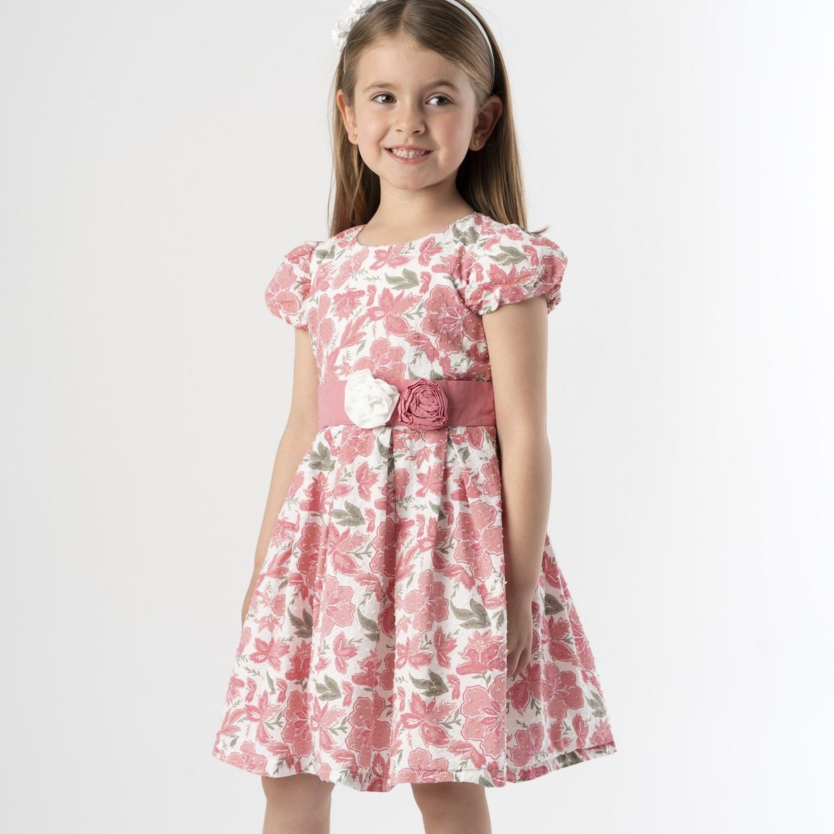 LIMONADA - Vestido niña floreado coral Limonada