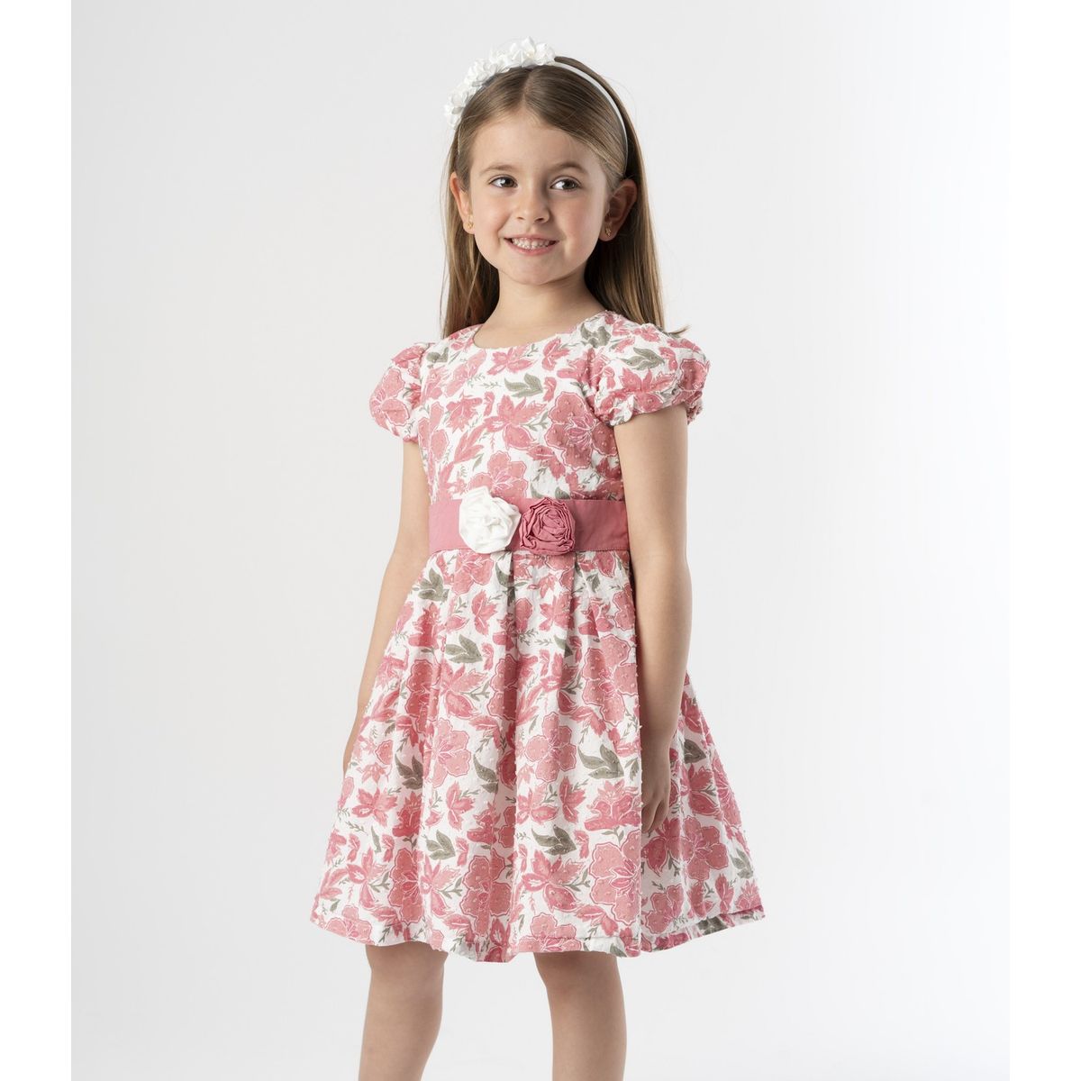 LIMONADA - Vestido niña floreado coral Limonada