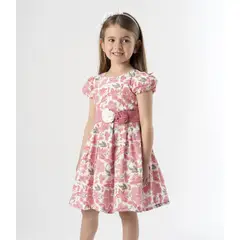 LIMONADA - Vestido niña floreado coral