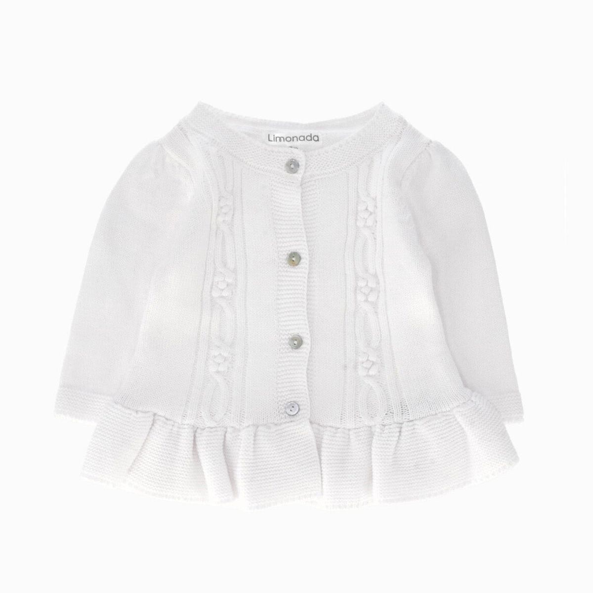 LIMONADA - Chaleco recién nacida trenzado blanco Limonada