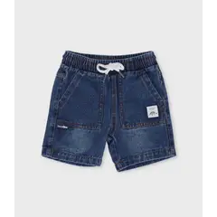 BLACK AND BLUE - Bermuda niño denim azul