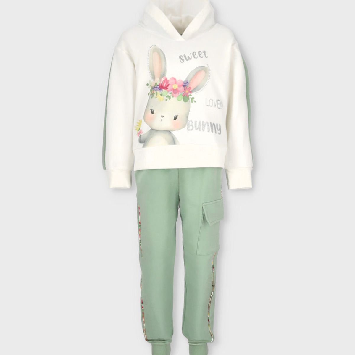 LIMONADA - Buzo niña con conejo verde Limonada