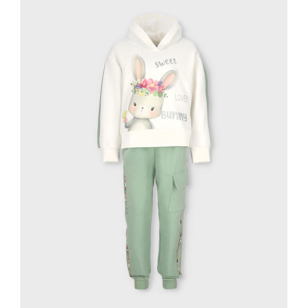 LIMONADA - Buzo niña con conejo verde Limonada