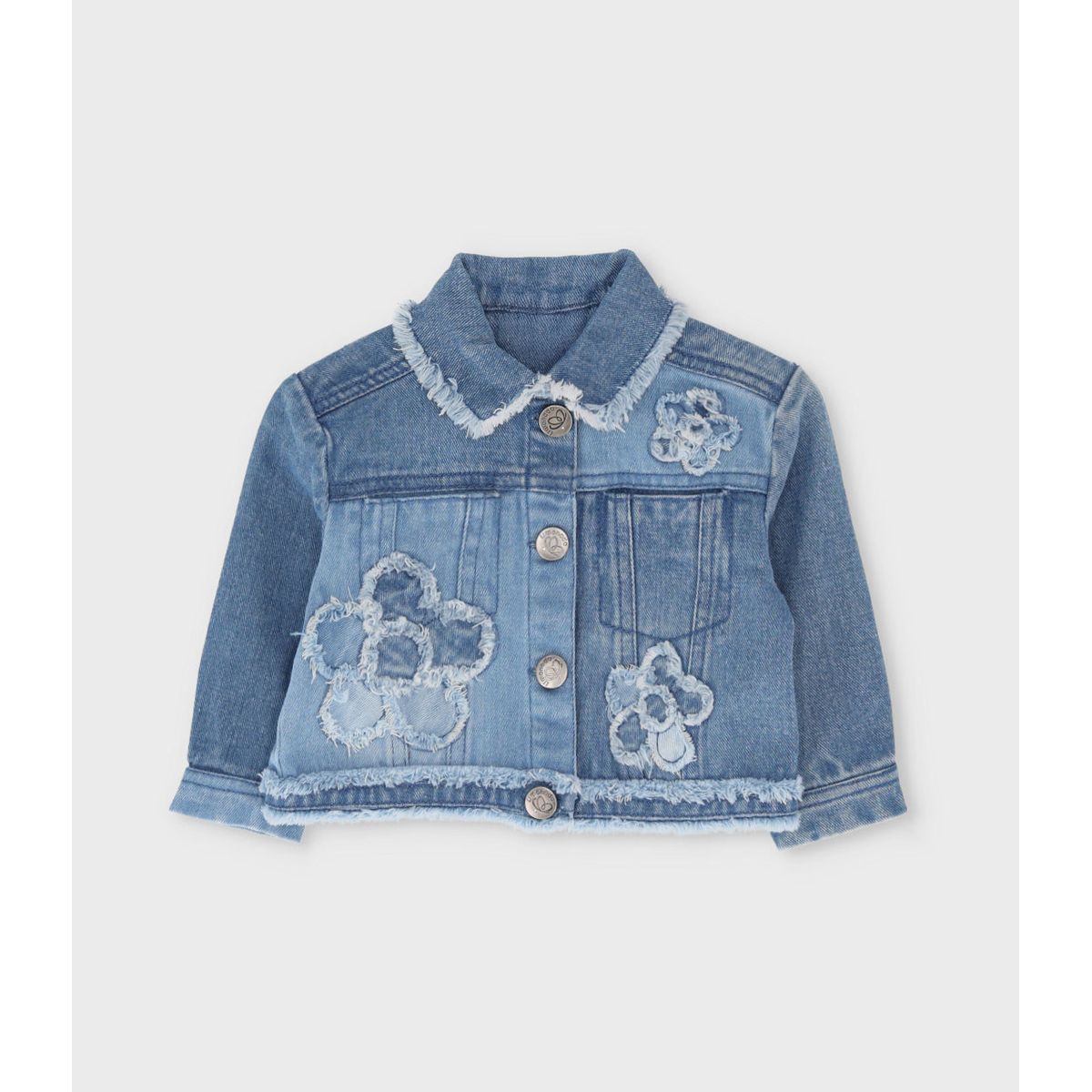 LIMONADA - Chaqueta bebé con flores celeste Limonada