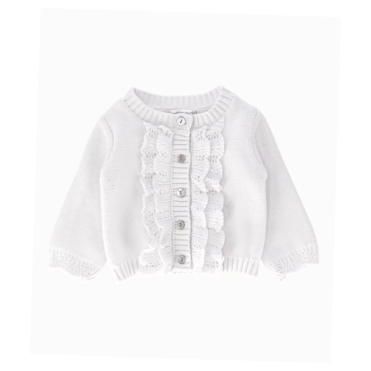 LIMONADA - Chaleco recién nacida trenzado blanco Limonada