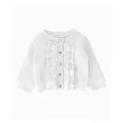 LIMONADA - Chaleco recién nacida trenzado blanco