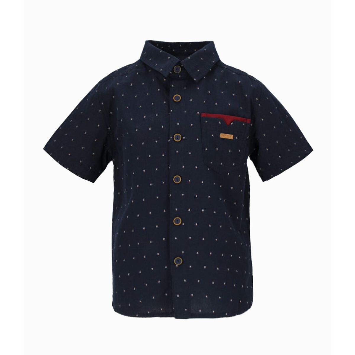 BLACK AND BLUE - Camisa manga corta niño con estampado azul  Black and Blue