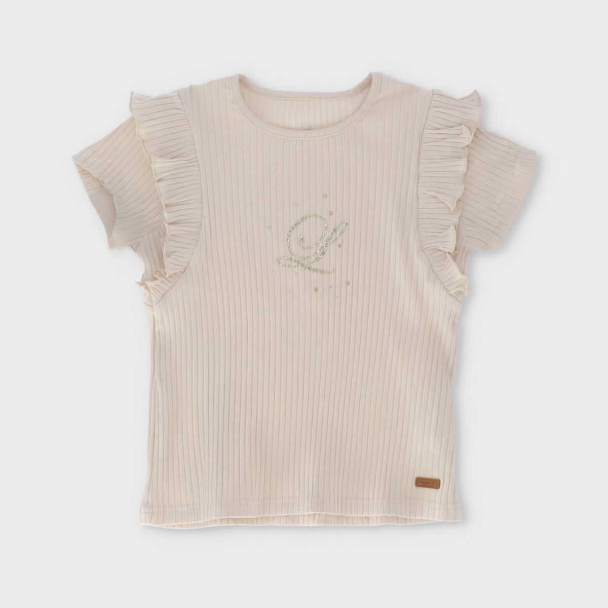 LIMONADA - Polera manga corta niña acanalada beige Limonada