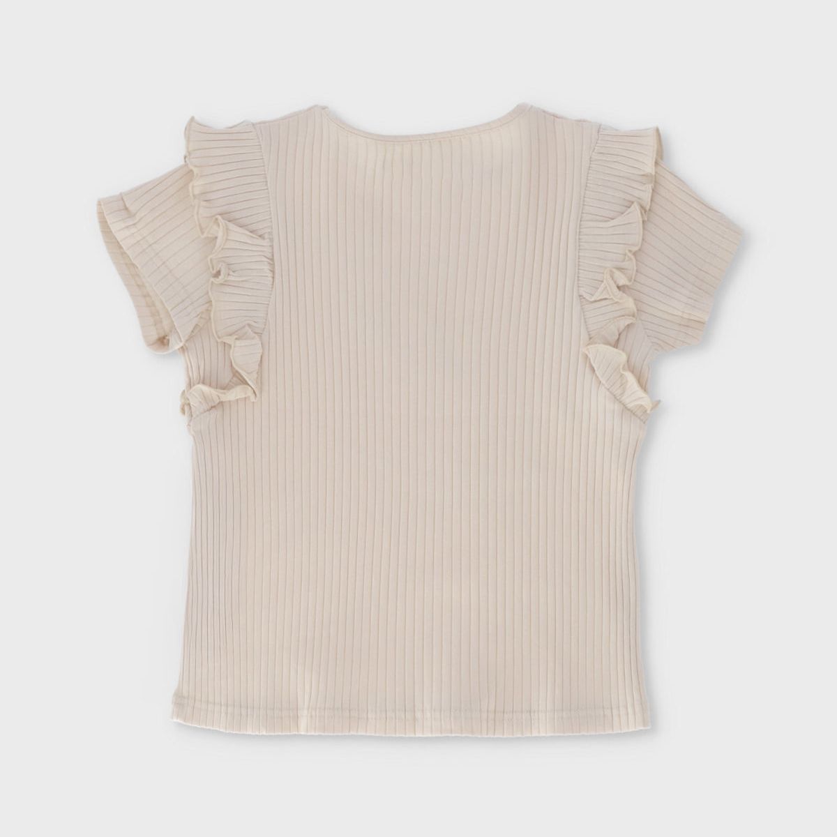 LIMONADA - Polera manga corta niña acanalada beige Limonada