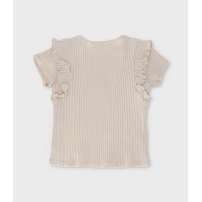 Imagen 2 del producto Polera manga corta niña acanalada beige