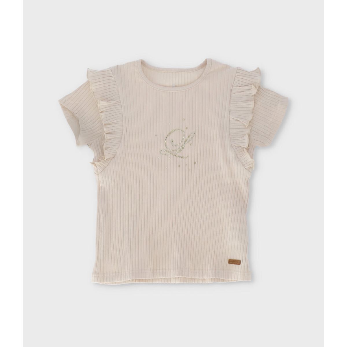 LIMONADA - Polera manga corta niña acanalada beige Limonada