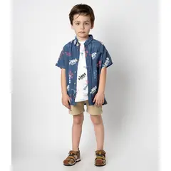 BLACK AND BLUE - Bermuda niño básica beige