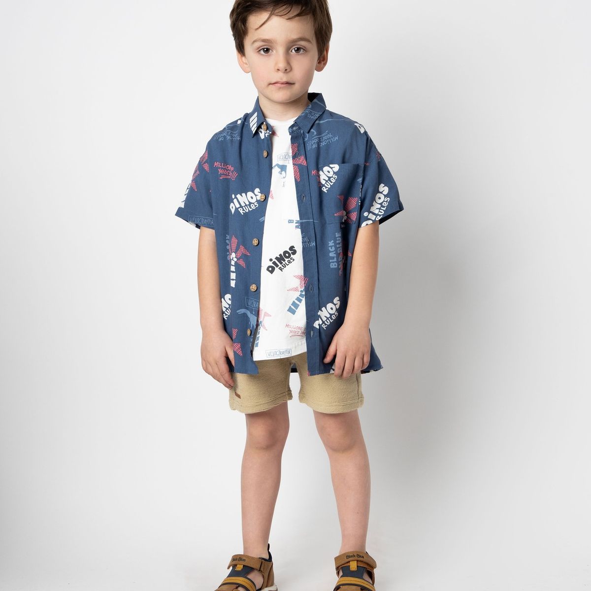 BLACK AND BLUE - Bermuda niño básica beige Black and Blue