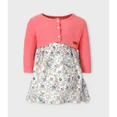 LIMONADA - Vestido bebé floreado coral