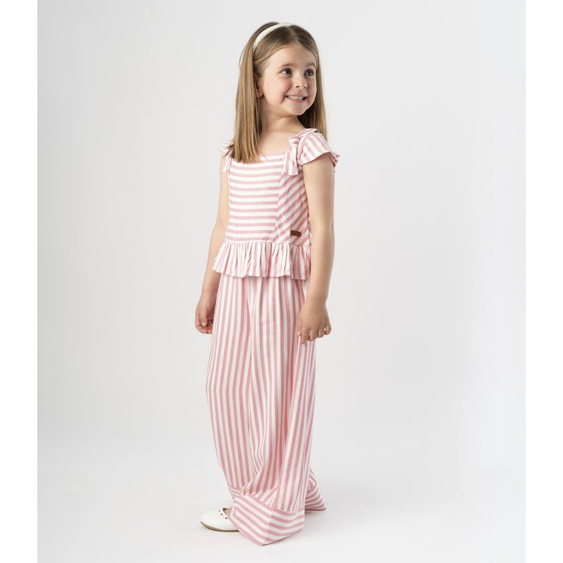LIMONADA - Conjunto niña rayado coral Limonada