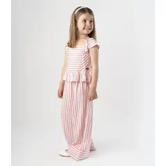 LIMONADA - Conjunto niña rayado coral