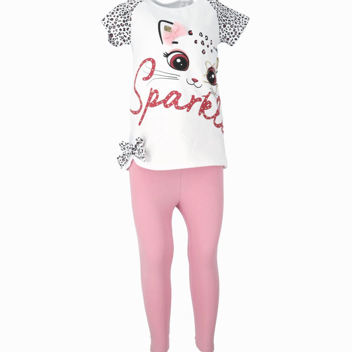 LIMONADA - Conjunto niña con lazo blanco Limonada