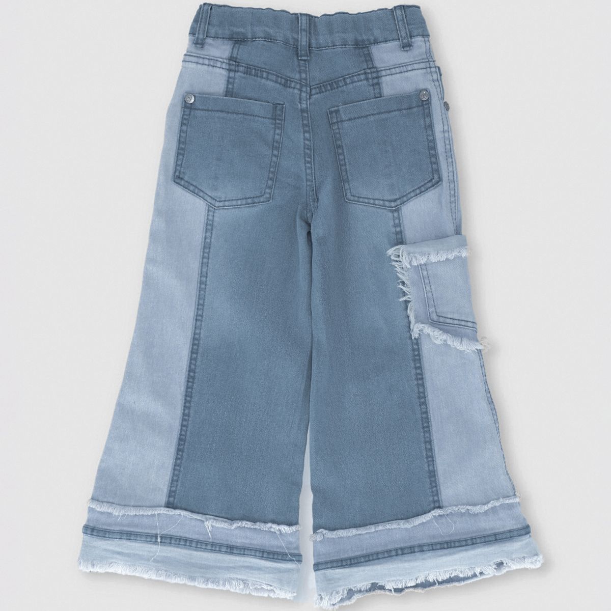 LIMONADA - Jeans niña aplicación de flores celeste Limonada