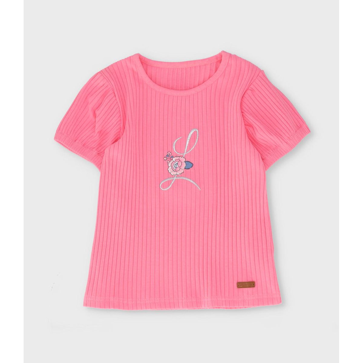 LIMONADA - Polera manga corta niña acanalada coral Limonada