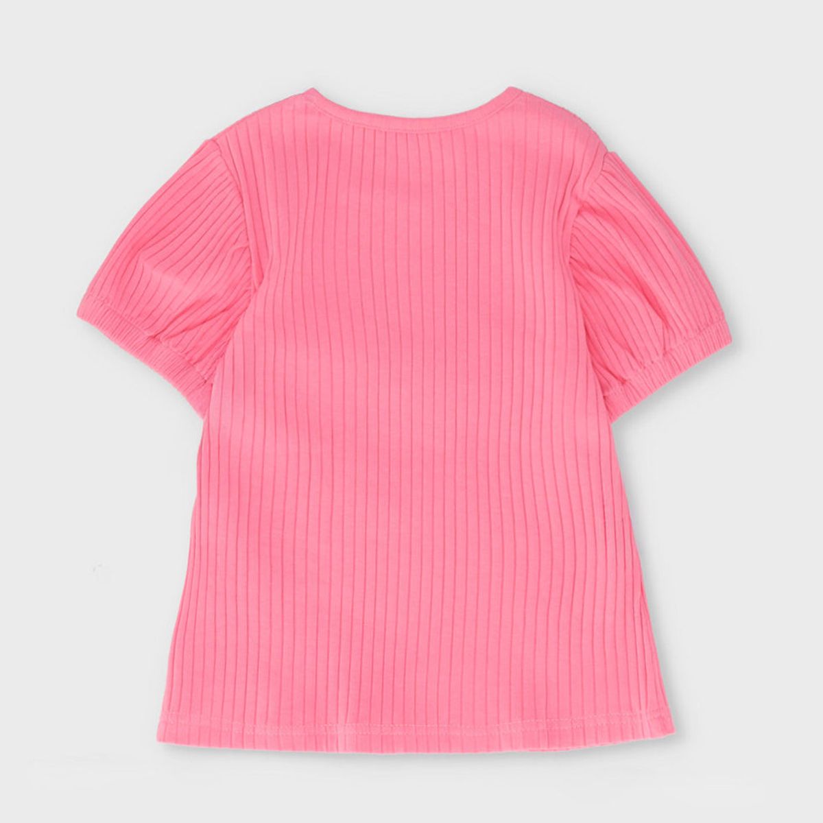 LIMONADA - Polera manga corta niña acanalada coral Limonada