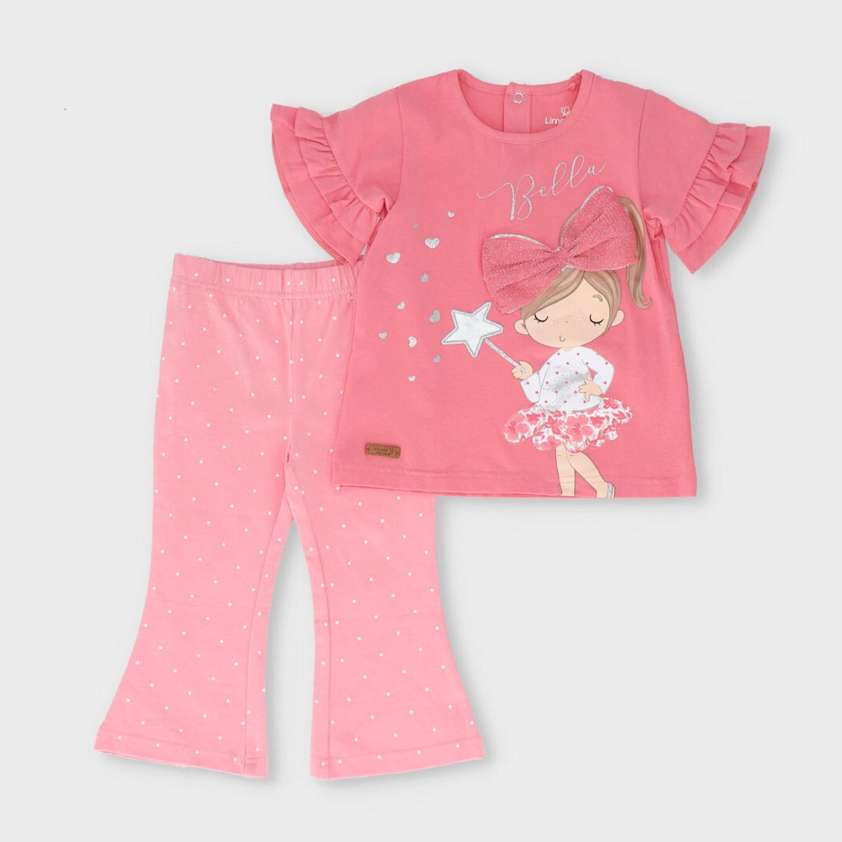 LIMONADA - Conjunto bebé con estampado y puntos coral Limonada