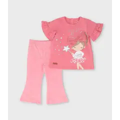 LIMONADA - Conjunto bebé con estampado y puntos coral