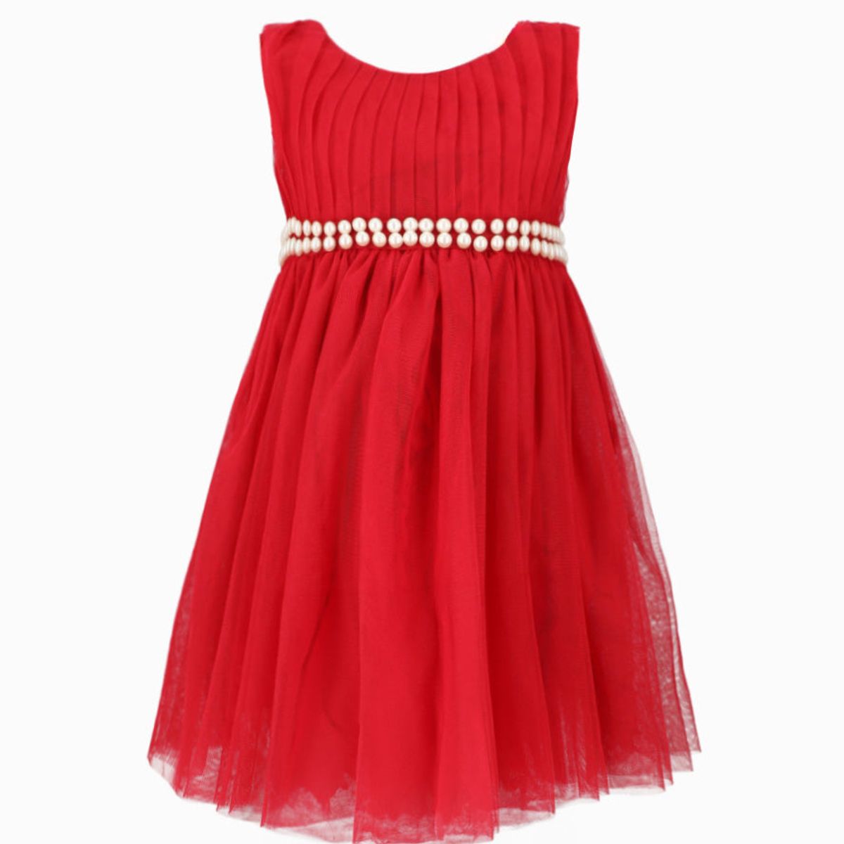 LIMONADA - Vestido niña con perlas  rojo Limonada