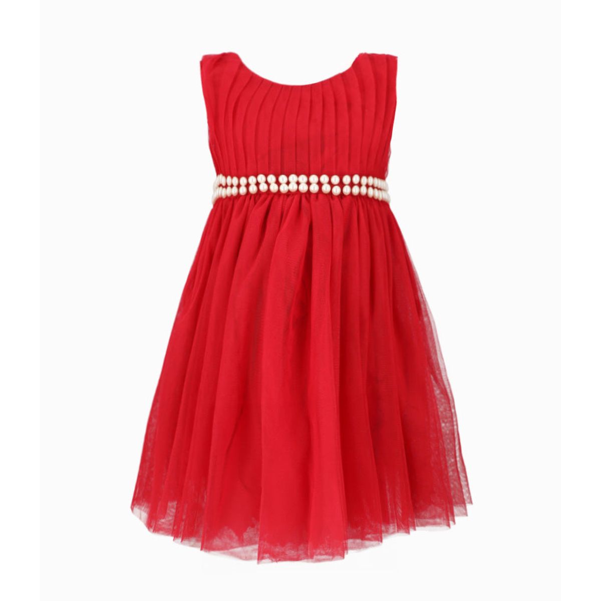 LIMONADA - Vestido niña con perlas  rojo Limonada