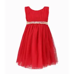 LIMONADA - Vestido niña con perlas rojo