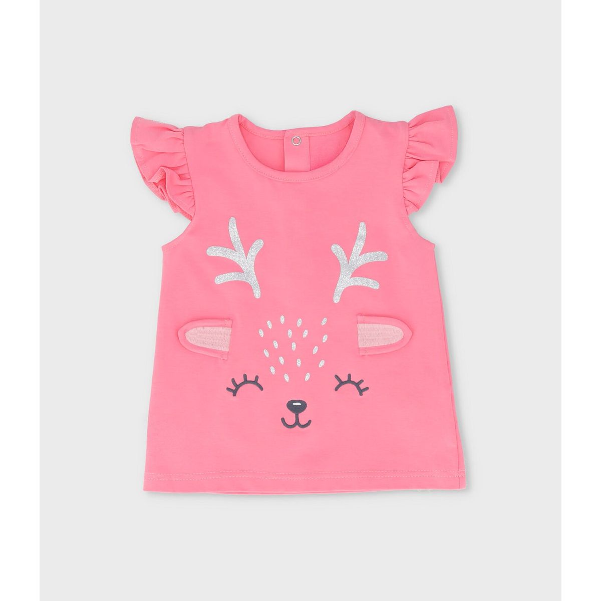 LIMONADA - Polera manga corta bebé con ciervo coral Limonada