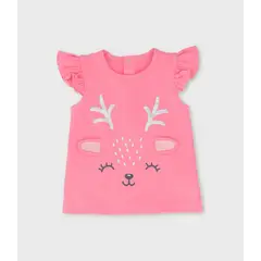LIMONADA - Polera manga corta bebé con ciervo coral