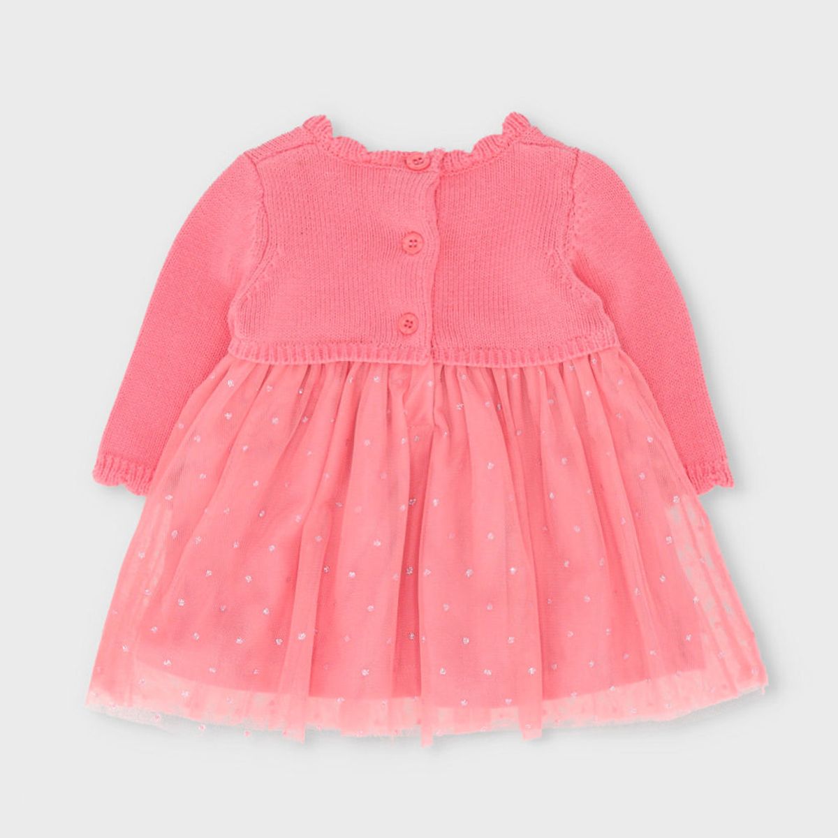 LIMONADA - Vestido recién nacida con flores y lazo coral Limonada