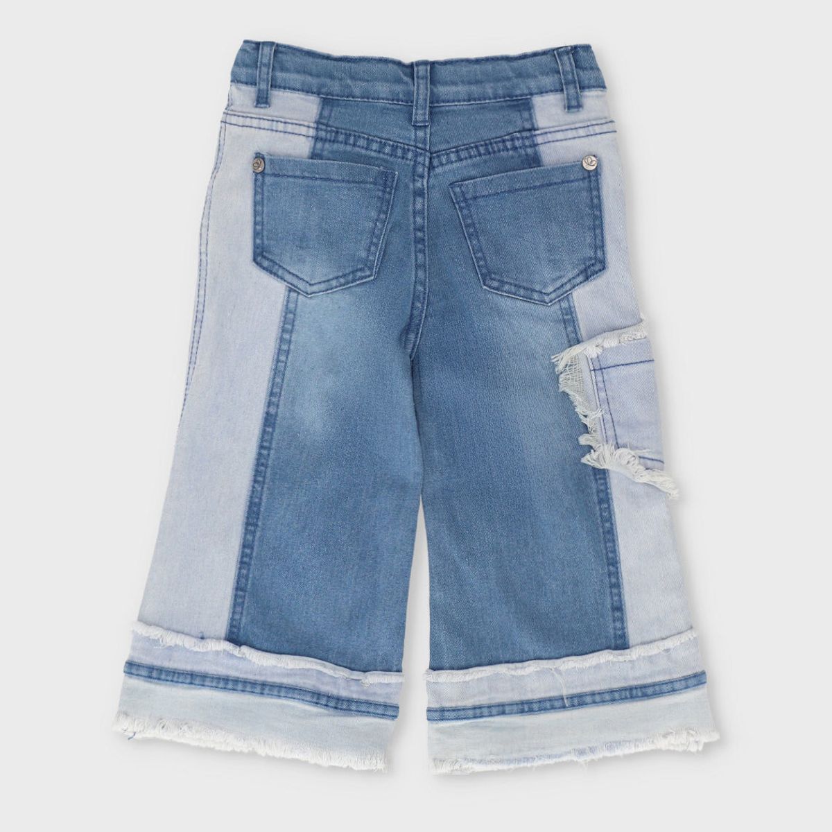 LIMONADA - Jeans bebé aplicación de flores celeste Limonada