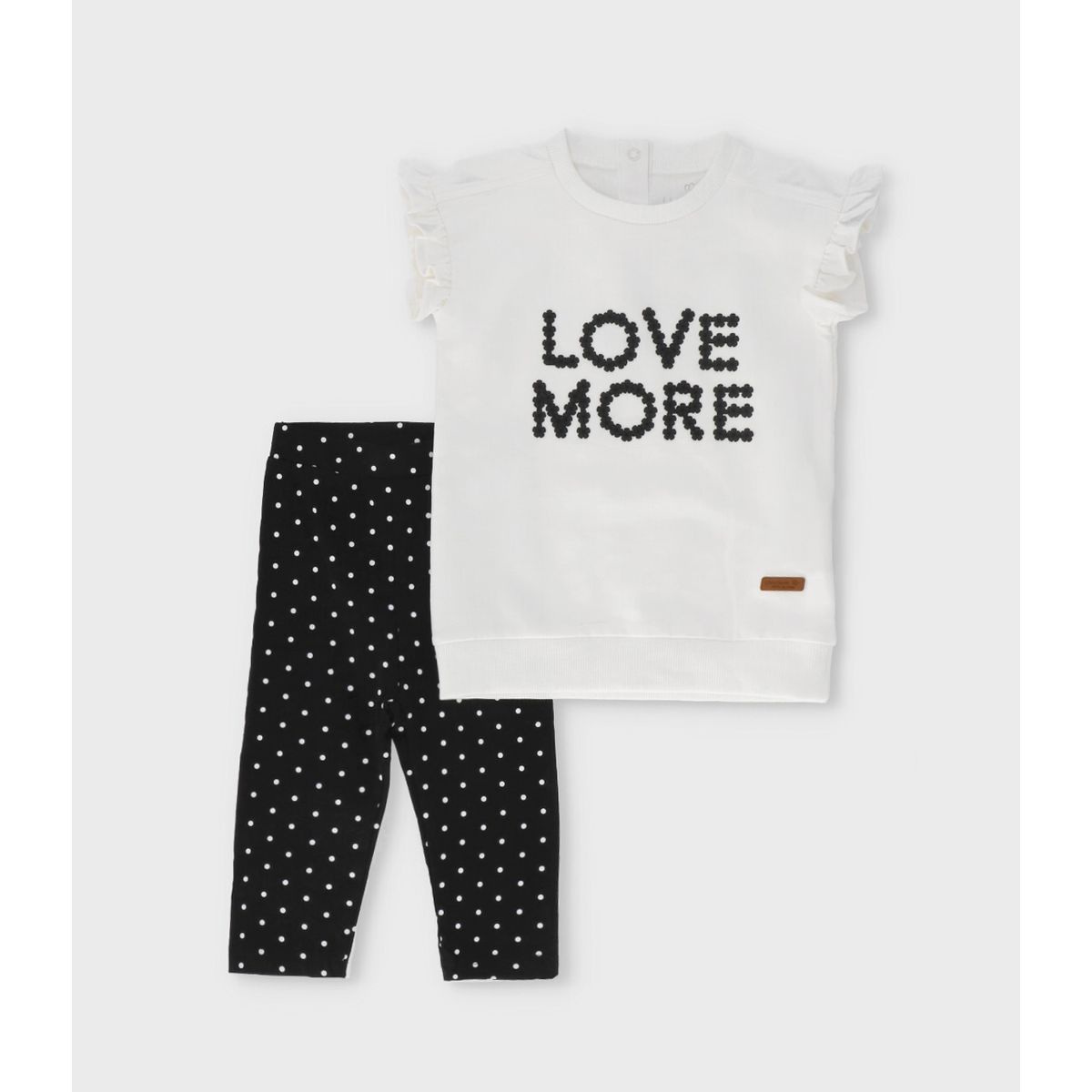 LIMONADA - Conjunto bebé puntos y flores negro Limonada