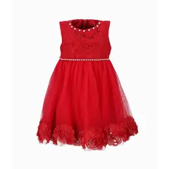 LIMONADA - Vestido bebé con flores rojo